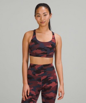 Sports Bras Lululemon Energy Bra Mujer Camuflados Rojos Multicolor | 17326-ZQPE