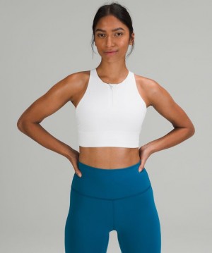 Sports Bras Lululemon Energy HN LL Bra Zip Mujer Blancos | 57684-KAWB