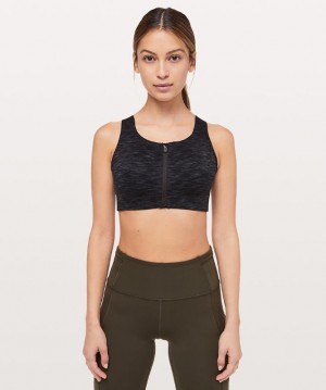 Sports Bras Lululemon Enlite Front-Zip Bra High Support, A–DDD(E) Cups Mujer Negros Negros | 97182-TOUQ