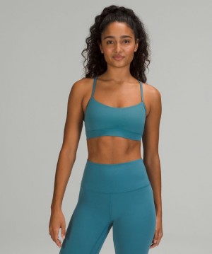 Sports Bras Lululemon Flow Y Bra Nulu Mujer Azules | 19047-NMUS