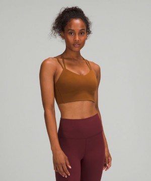 Sports Bras Lululemon Like a Cloud Long-Line Bra B/C Mujer Cobra Marrom | 16203-QIPA