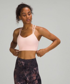 Sports Bras Lululemon Like a Cloud Long-Line Bra B/C Mujer Rosas Blancos | 47893-ASLH