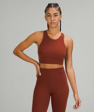 Sports Bras Lululemon Wunder Train Long-Line Bra Mujer Marrom | 96345-JCNT