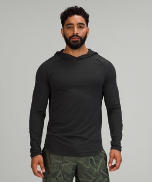 Sudadera con Capucha Lululemon Drysense Hombre Negros | 40258-AJKB