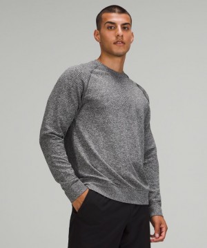 Sudadera con Capucha Lululemon Engineered Warmth Long Sleeve Crew Hombre Negros Blancos | 92736-FBDM