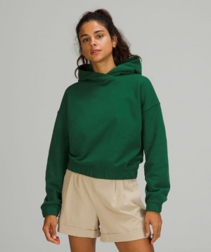 Sudadera con Capucha Lululemon Relaxed Cropped Mujer Verdes | 52136-MACH