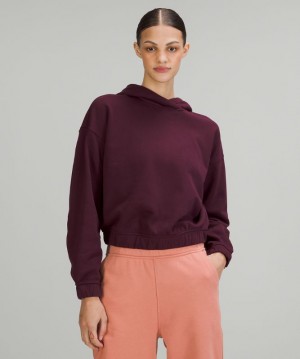 Sudadera con Capucha Lululemon Relaxed Cropped Mujer Cassis | 60348-DQTI