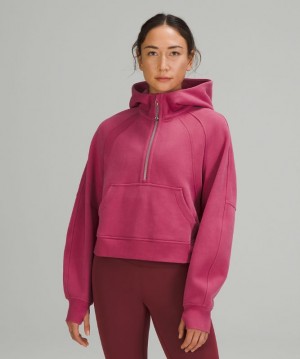 Sudadera con Capucha Lululemon Scuba Oversized 1/2 Zip Mujer Rosas | 45713-TIZA