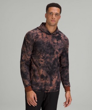 Sudadera con Capucha Lululemon Textured Tech Hombre Rosas Grises Oscuro | 47986-ERVU