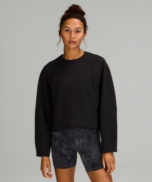 Sudaderas Lululemon AirWrap Modal Crew Online Only Mujer Negros | 47283-IUZA