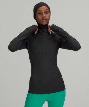 Sudaderas Lululemon It's Rulu Run 1/2 Zip Mujer Negros | 94506-FOAT