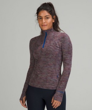 Sudaderas Lululemon It's Rulu Run 1/2 Zip Mujer Data Rush Jacquard Anchor Symphonyblue | 56729-VNUX