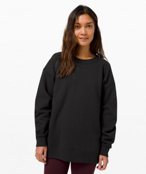 Sudaderas Lululemon Perfectly Oversized Crew Mujer Negros | 90854-FBWG