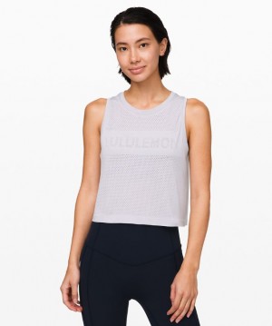 Tank Top Lululemon Breeze By Muscle Crop Tank Mujer Plateados Morados Plateados Morados | 16829-LDSX