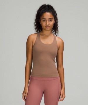 Tank Top Lululemon Cool RB Short Tank Nulu Mujer Cacao | 26857-ISMF