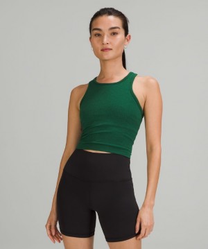 Tank Top Lululemon Ebb to Street RB Crop Tank Mujer Verdes | 08675-NFVG