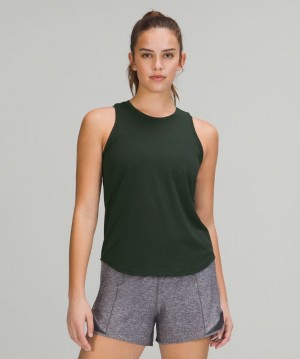 Tank Top Lululemon High Neck Run and Train Tank Mujer Verdes | 03591-NKYB