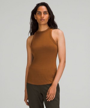 Tank Top Lululemon Hold Tight Crewneck Tank Top Mujer Cobra Marrom | 92148-GIVN