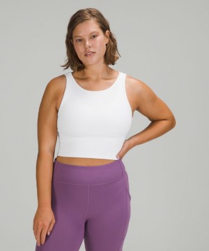 Tank Top Lululemon Power Pivot Tank Top Rib Mujer Blancos | 82951-EZWD