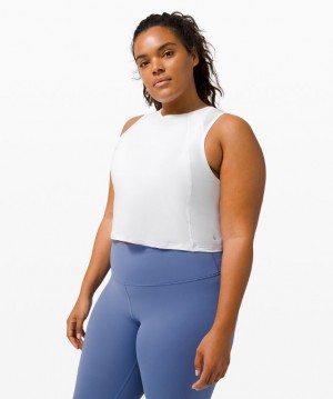 Tank Top Lululemon Sculpt Cropped Tank Mujer Blancos | 35489-UYRD