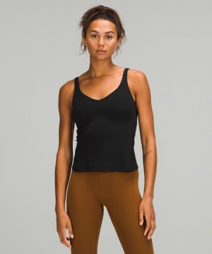 Tank Top Lululemon lululemon Align™ Waist-Length Tank Top Mujer Negros | 74910-XDKF