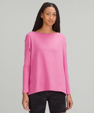 Tops Lululemon Back in Action Long Sleeve Mujer Rosas | 15308-THPE