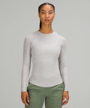 Tops Lululemon Hold Tight Long Sleeve Mujer Grises Claro | 89653-EOUJ