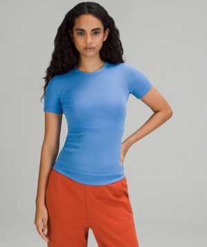 Tops Lululemon Hold Tight Short Sleeve Mujer Azules | 58790-WRCX