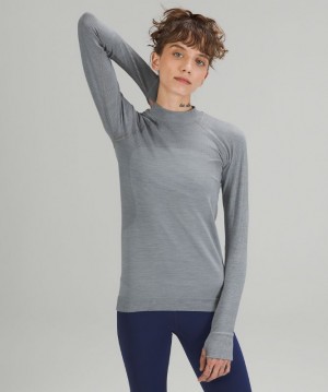 Tops Lululemon Keep the Heat Long Sleeve Mujer Grises | 40795-UYPF