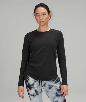 Tops Lululemon Love Long Sleeve Mujer Negros | 67234-EOKQ