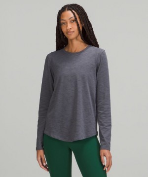 Tops Lululemon Love Long Sleeve Mujer Negros Grises Oscuro | 28053-BMKP