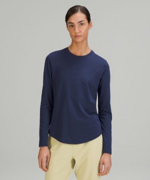 Tops Lululemon Love Long Sleeve Mujer Night Sea | 40129-XKGD