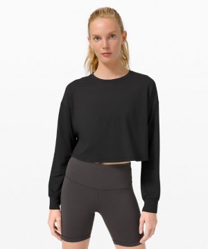 Tops Lululemon Muscle Love Long Sleeve Mujer Negros | 45367-ETQD