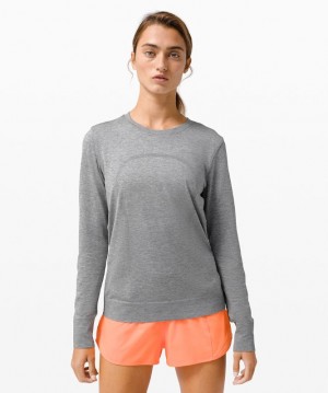 Tops Lululemon Swiftly Breathe Long Sleeve Mujer Blancos | 97624-GXYM