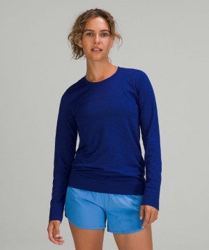 Tops Lululemon Swiftly Relaxed Long Sleeve Mujer Larkspur / Larkspur | 95724-YTUN