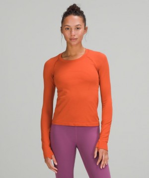 Tops Lululemon Swiftly Tech LS 2.0 Race Mujer Naranjas Naranjas | 53124-NHSX