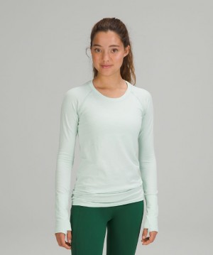 Tops Lululemon Swiftly Tech Long Sleeve 2.0 Mujer Verde Menta Blancos | 64205-EUVP