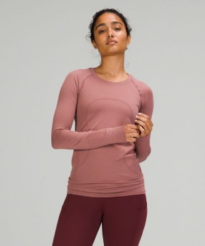 Tops Lululemon Swiftly Tech Long Sleeve 2.0 Mujer Spiced Chai / Spiced Chai | 29058-VQEZ