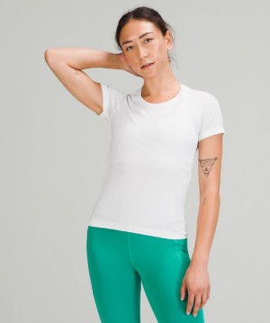 Tops Lululemon Swiftly Tech SS 2.0 Race Mujer Blancos Blancos | 61520-URWY