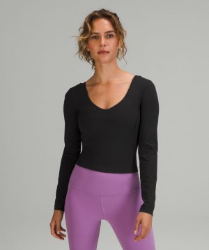 Tops Lululemon lululemon Align™ Long Sleeve Mujer Negros | 52309-QVKL