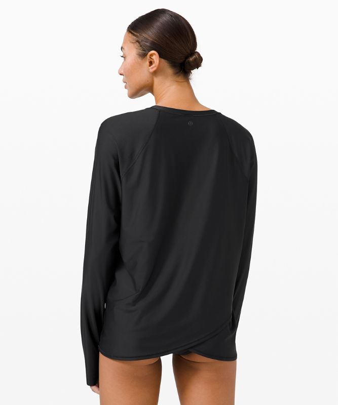 Bañadores Lululemon Waterside Relaxed UVP Long-Sleeve Mujer Negros | 26381-GITW