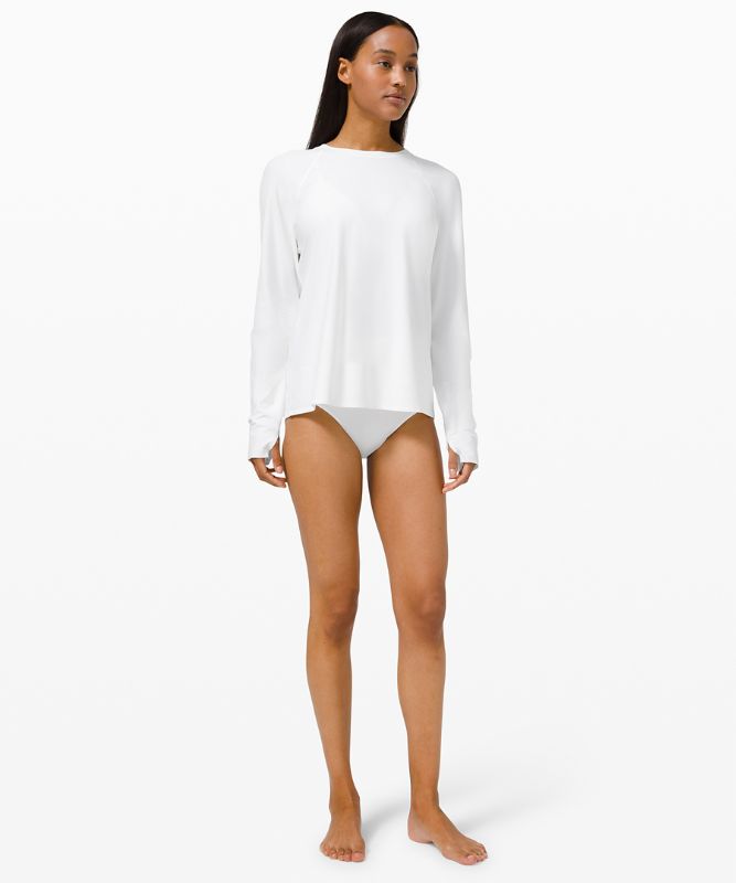 Bañadores Lululemon Waterside Relaxed UVP Long-Sleeve Mujer Blancos | 41520-WGFL