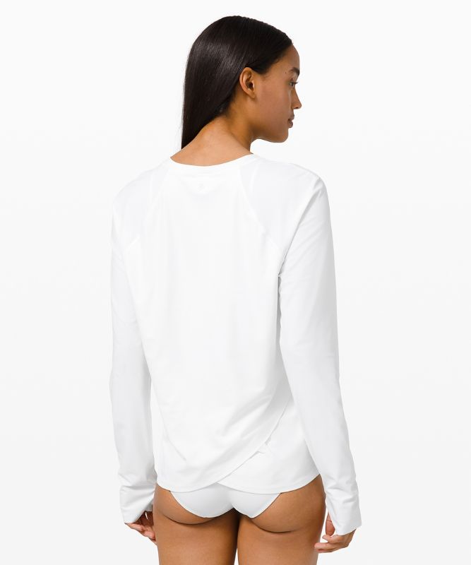 Bañadores Lululemon Waterside Relaxed UVP Long-Sleeve Mujer Blancos | 41520-WGFL