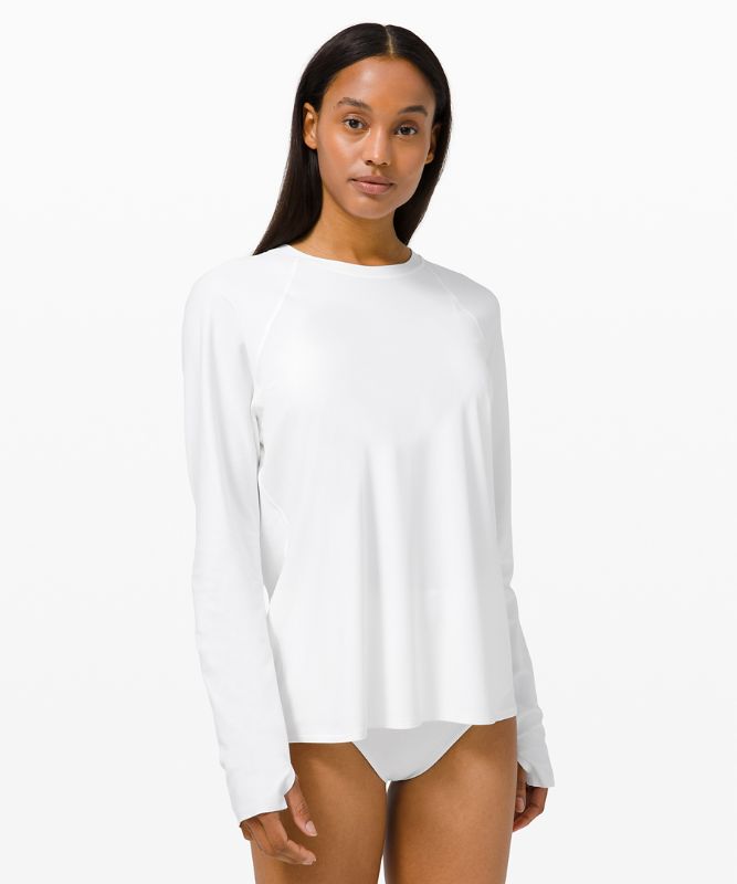 Bañadores Lululemon Waterside Relaxed UVP Long-Sleeve Mujer Blancos | 41520-WGFL