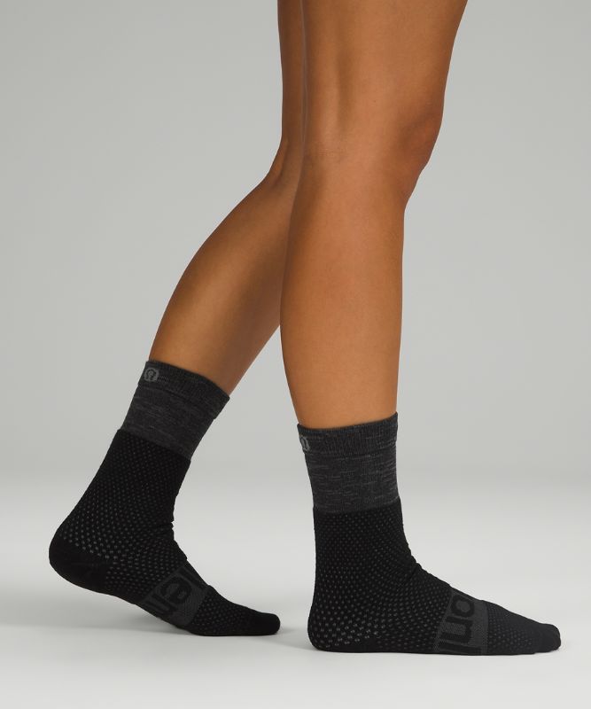 Calcetines Lululemon Daily Stride Boot Crew Sock Mujer Negros | 80127-POMA