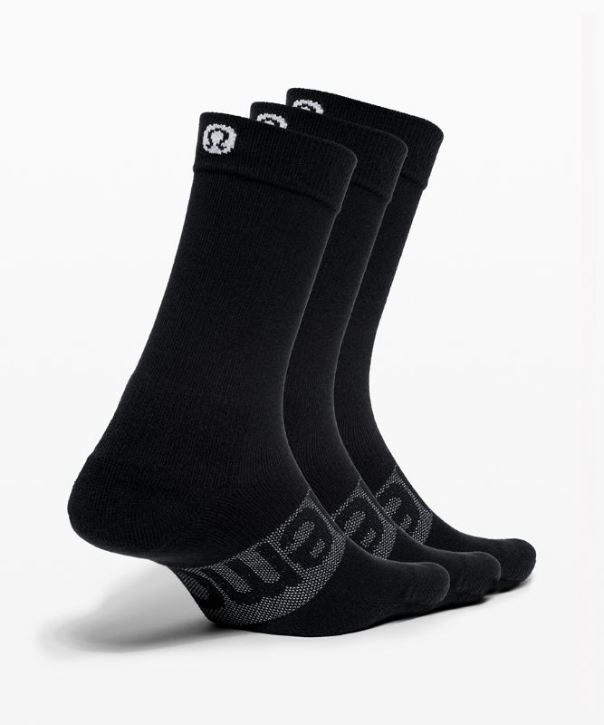 Calcetines Lululemon Daily Stride Crew Sock 3 Pack Mujer Negros | 73269-DXKT