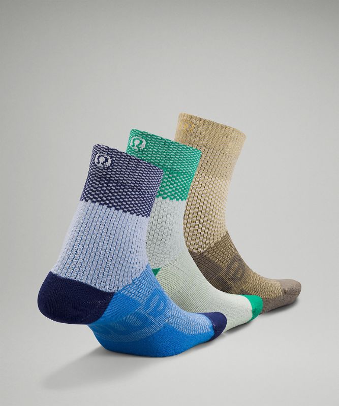 Calcetines Lululemon Daily Stride Mid-Crew Sock 3 Pack Sparkle Mujer Azules Verde Menta | 47391-HOCI