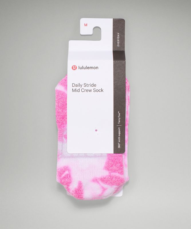 Calcetines Lululemon Daily Stride Mid-Crew Sock Tie Dye Mujer Rosas | 49865-XSQH