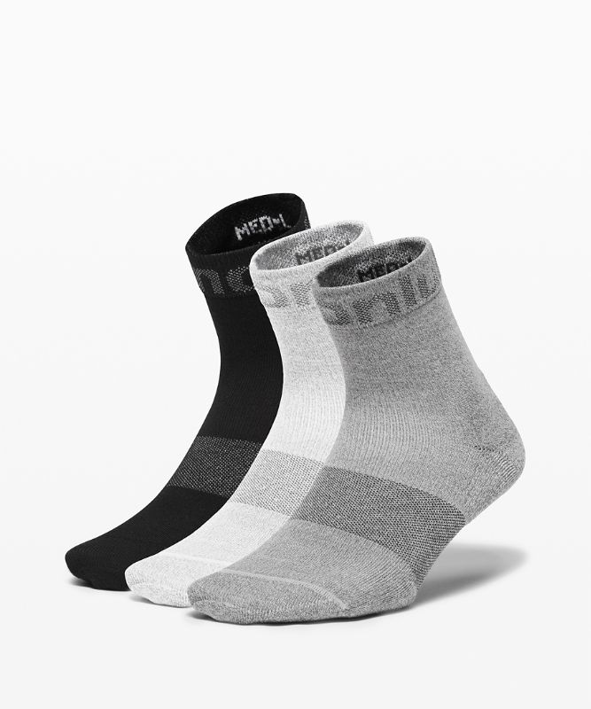 Calcetines Lululemon Daily Stride Mid Crew Sock 3 Pack Mujer Negros Blancos | 46385-DKSP