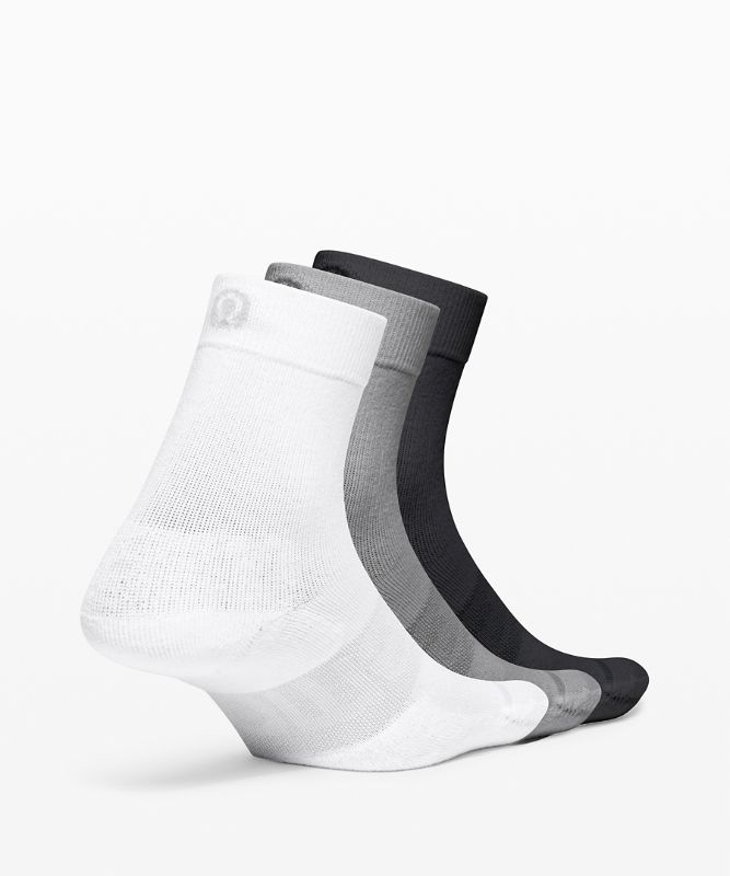 Calcetines Lululemon Daily Stride Mid Crew Sock 3 Pack Mujer Blancos Grises Negros | 94817-EOKP